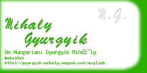 mihaly gyurgyik business card